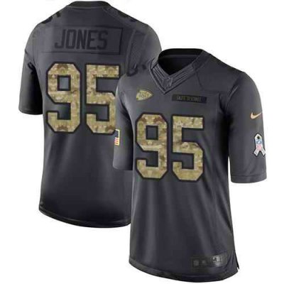 Nike Chiefs #95 Chris Jones Black Men's Stitched NFL Limited 2016 Salute to Service Jersey