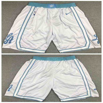 Men's Los Angeles Lakers White Shorts (Run Small)