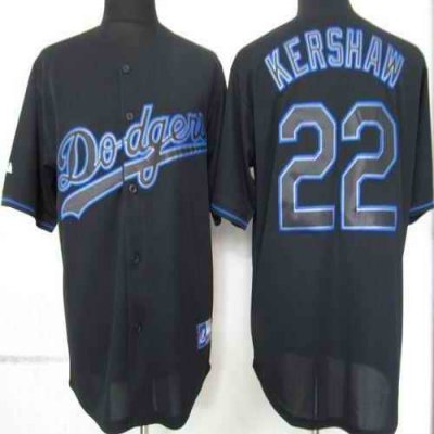 Dodgers #22 Clayton Kershaw Black Fashion Stitched MLB Jersey