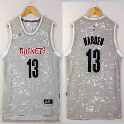 Rockets #13 James Harden Grey City Light Stitched NBA Jersey