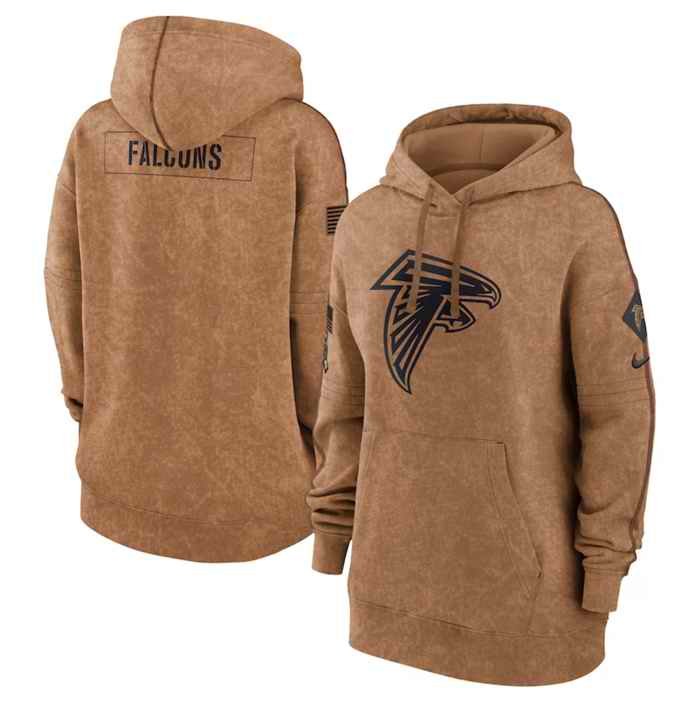 Women's Atlanta Falcons 2023 Brown Salute to Service Pullover Hoodie(Run Small)