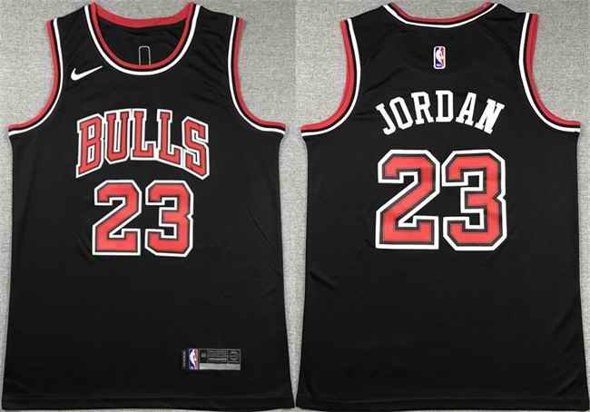 Men's Chicago Bulls #23 Michael Jordan Black Stitched Basketball Jersey