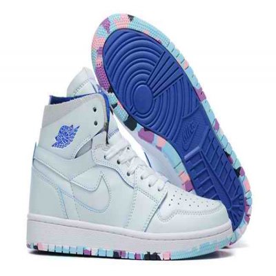 Men's Running Weapon Air Jordan 1 White/Royal Shoes 0451