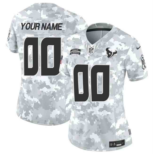 Women's Houston Texans Active Player Custom 2024 F.U.S.E Arctic Camo Salute to Service Limited Stitched Football Jersey(Run Small)