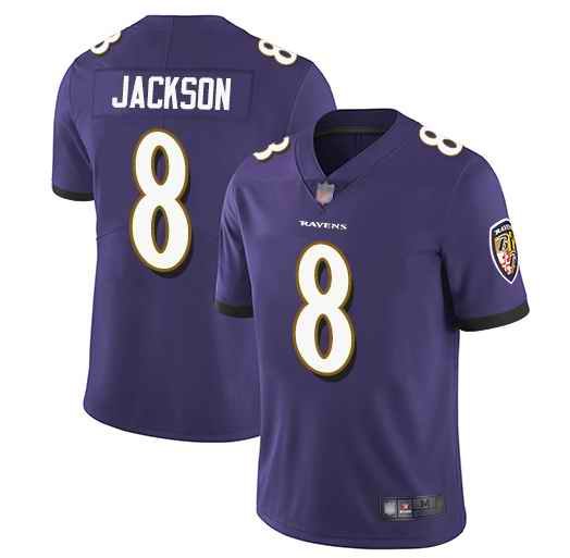 Youth Baltimore Ravens #8 Lamar Jackson Purple Vapor Untouchable NFL Jersey