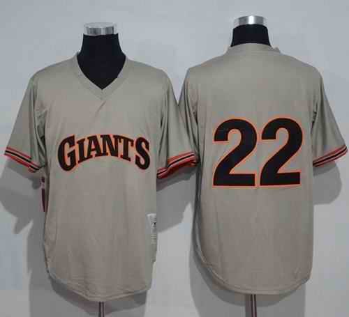 Mitchell And Ness 1989 Giants #22 Will Clark Grey Throwback Stitched MLB jerseys