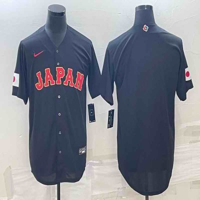 Men's Japan Baseball Blank 2023 Black World Baseball Classic Stitched Jersey