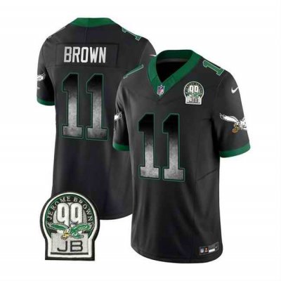 Men's Philadelphia Eagles #11 A. J. Brown Black 2023 F.U.S.E. Throwback Vapor Untouchable Limited Stitched Football Jersey