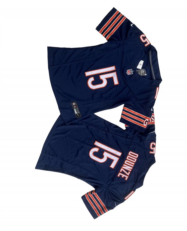 Women's Chicago Bears #15 Rome Odunze Navy 2024 F.U.S.E Draft Vapor Stitched Jersey(Run Small)