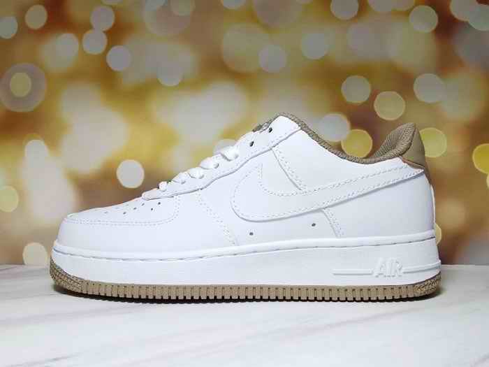 Women's Air Force 1 White/Brown Shoes 0146