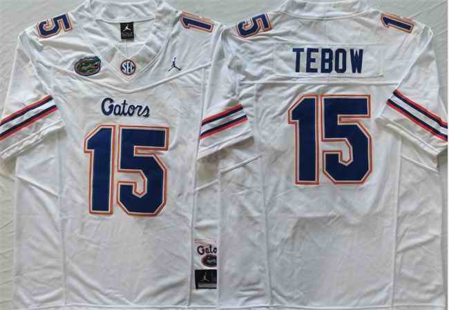 Men's Florida Gators #15 Tim Tebow White F.U.S.E Stitched Jersey