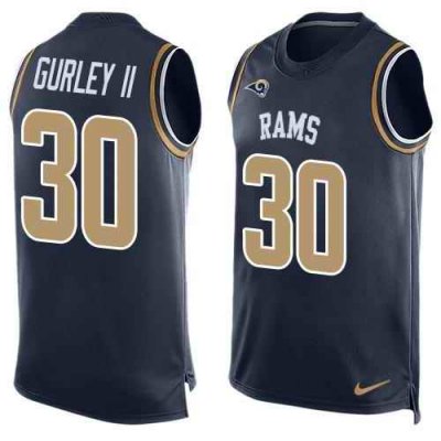 Nike Rams #30 Todd Gurley II Navy Blue Team Color Men's Stitched NFL Limited Tank Top Jersey