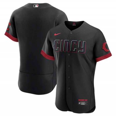 Men's Cincinnati Reds Blank Black 2023 City Connect Flex Base Stitched Jersey