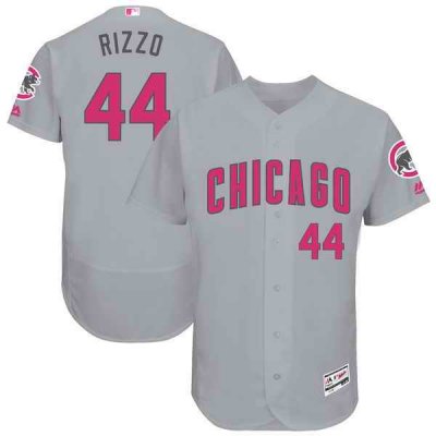 Men's Chicago Cubs #44 Anthony Rizzo Majestic Gray Mother's Day Flex Base Stitched MLB Jersey