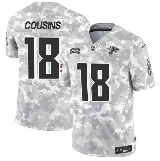 Men's Atlanta Falcons #18 Kirk Cousins 2024 F.U.S.E Arctic Camo Salute to Service Limited Stitched Football Jersey