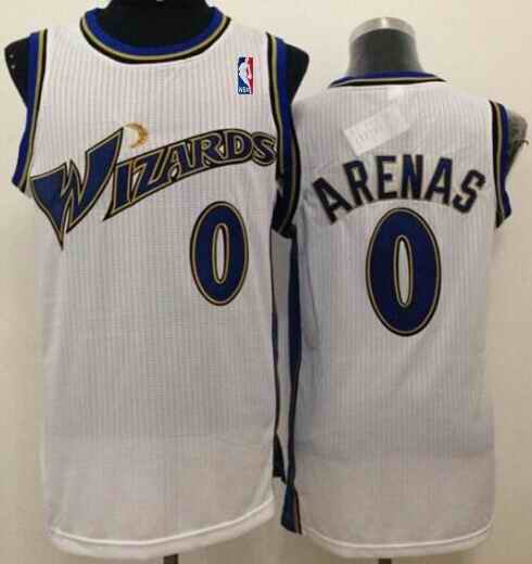 Revolution 30 Wizards #0 Gilbert Arenas With NBA Patch White Stitched NBA Jersey