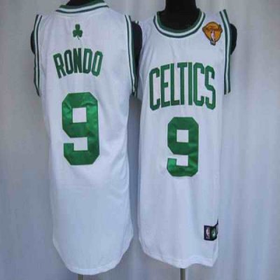 Celtics #9 Rajon Rondo Stitched White Final Patch NBA Jersey