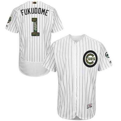 Cubs #1 Kosuke Fukudome White(Blue Strip) Flexbase Authentic Collection 2016 Memorial Day Stitched MLB Jersey