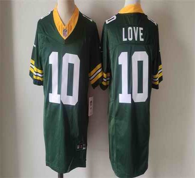 Men's Green Bay Packers #10 Jordan Love Green Vapor 2024 F.U.S.E. Limited Stitched Football Jersey