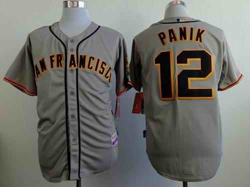 Giants #12 Joe Panik Grey Road Cool Base Stitched MLB Jersey