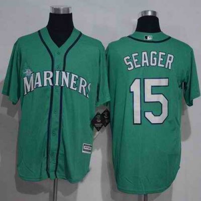 Mariners #15 Kyle Seager Green New Cool Base Stitched MLB Jersey