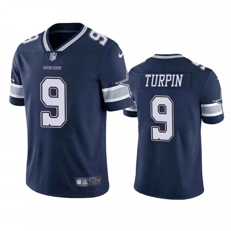 Men's Dallas Cowboys #9 KaVontae Turpin Navy Vapor Limited Stitched Football Jersey