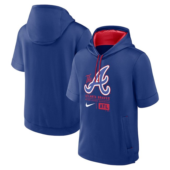 Men's Atlanta Braves Royal City Connect Short Sleeve Pullover Hoodie