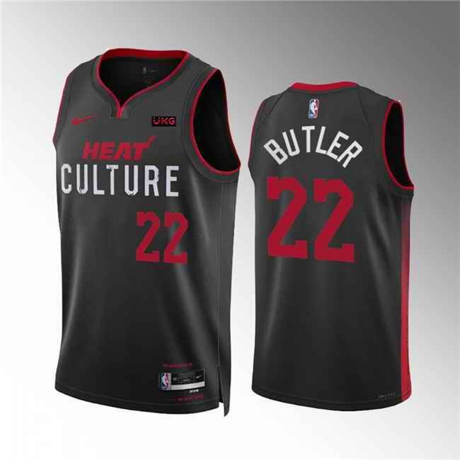 Men's Miami Heat #22 Jimmy Butler Black 2023/24 City Edition Stitched Basketball Jersey