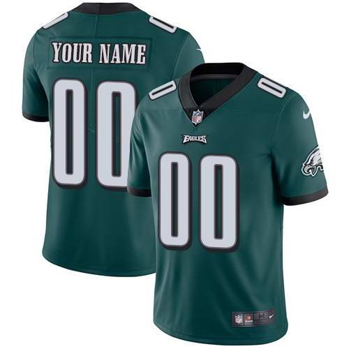 Men's Philadelphia Eagles Customized Green Team Color Vapor Untouchable NFL Stitched Limited Jersey