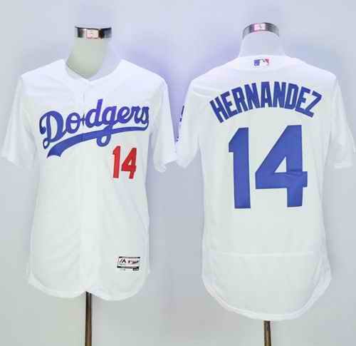 Dodgers #14 Enrique Hernandez White Flexbase Authentic Collection Stitched MLB Jersey