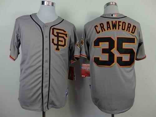 Giants #35 Brandon Crawford Grey Road 2 Cool Base Stitched MLB jerseys