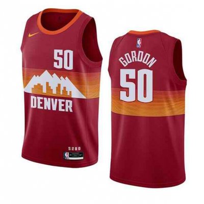 Men's Denver Nuggets #50 Aaron Gordon Red City Edition Stitched Basketball Jersey