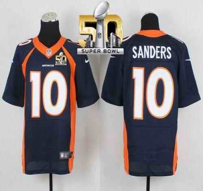 Nike Broncos #10 Emmanuel Sanders Navy Blue Alternate Super Bowl 50 Men's Stitched NFL New Elite Jersey