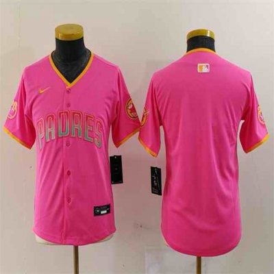 Youth San Diego Padres Blank Pink Stitched Baseball Jersey