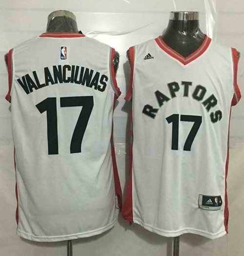 Raptors #17 Jonas Valanciunas White Stitched NBA Jersey