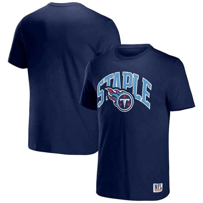 Men's Tennessee Titans x Staple Navy Logo Lockup T-Shirt