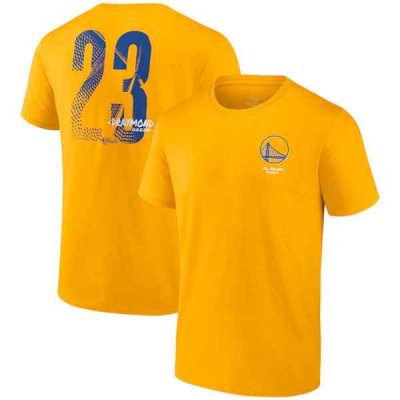 Men's Golden State Warriors #23 Draymond Green 2021-2022 Gold NBA Finals Champions Name & Number T-Shirt