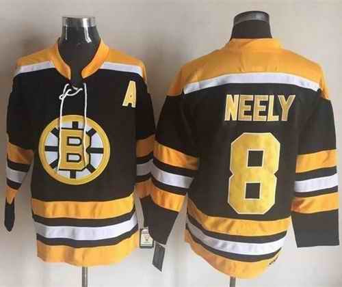 Bruins #8 Cam Neely Black/Yellow CCM Throwback New Stitched NHL Jersey