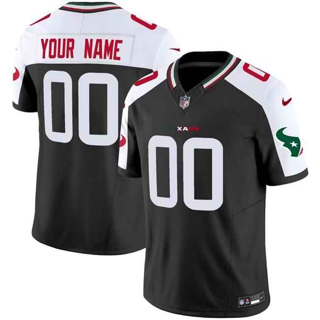 Men's Houston Texans Active Player Custom Black/White 2024 F.U.S.E Mexico Vapor Limited Stitched Football Jersey