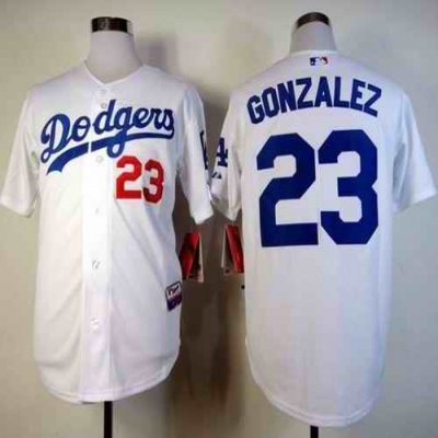 Dodgers #23 Adrian Gonzalez White Cool Base Stitched MLB Jersey