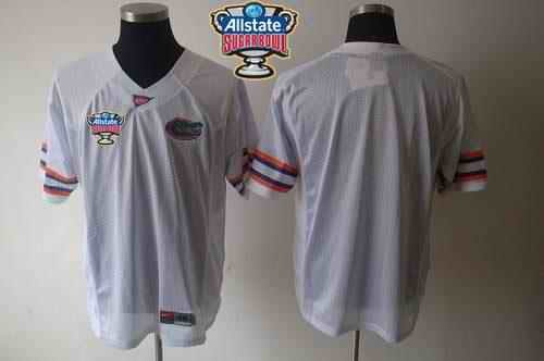 Gators Blank White Allstate Sugar Bowl Stitched NCAA Jersey