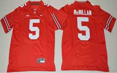 Buckeyes #5 Raekwon McMillan Red Stitched Youth NCAA Jersey