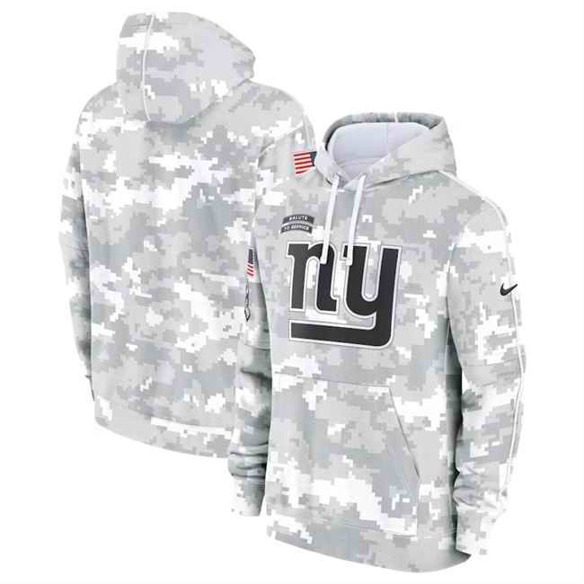 Youth New York Giants 2024 White/Gray Salute To Service Pullover Hoodie