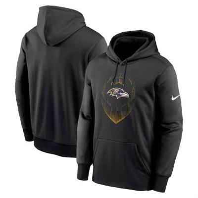 Men's Baltimore Ravens Black Icon Performance Pullover Hoodie