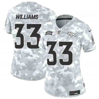 Women's Denver Broncos #33 Javonte Williams 2024 F.U.S.E Arctic Camo Salute to Service Limited Stitched Jersey(Run Small)