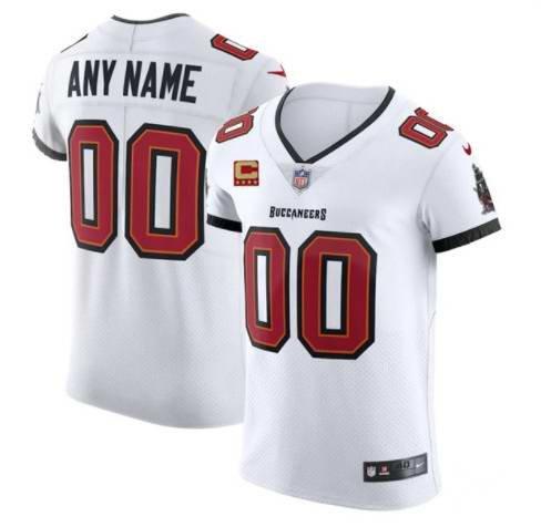 Men's Tampa Bay Buccaneers Customized 2020 White With C Patch Vapor Elite Untouchable  Stitched Jersey