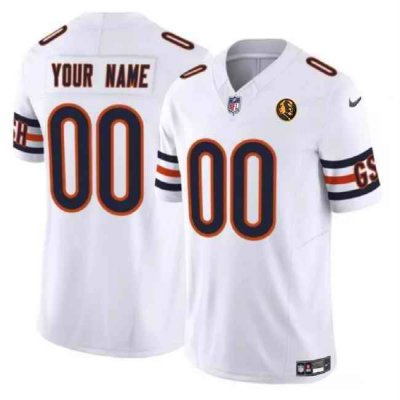 Men's Chicago Bears Active Player Custom White 2023 F.U.S.E. With John Madden Patch Vapor Limited Stitched Football Jersey