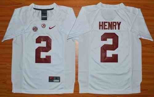 Crimson Tide #2 Derrick Henry White Stitched Youth NCAA Jersey