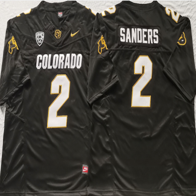 Men's Colorado Buffaloes #2 Shedeur Sanders Black F.U.S.E With PAC-12 Patch Stitched Football Jersey