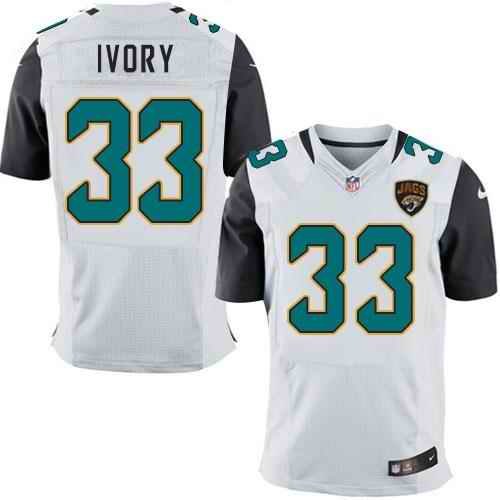 Nike Jaguars #33 Chris Ivory White Men's Stitched NFL Elite Jersey